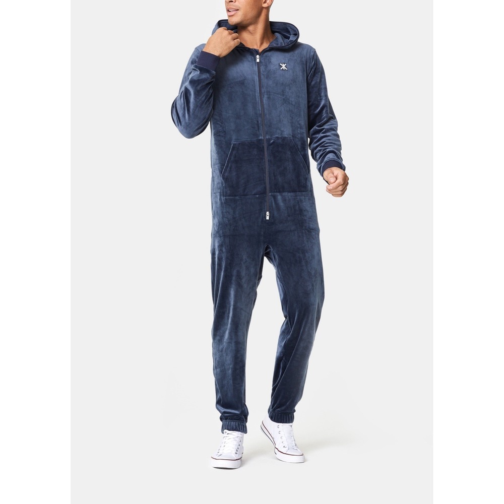 OnePiece Original Velour Jumpsuit Blue Hooded Onesie Mens Womens Medium NWOT - Picture 11 of 11
